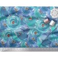 thumbnail image 3 of Soimoi Green Poly Georgette Fabric Flower Watercolor Printed Fabric 1 Yard 42 Inch Wide, 3 of 3