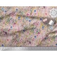thumbnail image 3 of Soimoi Pink Poly Georgette Fabric Leaves & Floral Printed Fabric 1 Yard 52 Inch Wide, 3 of 3