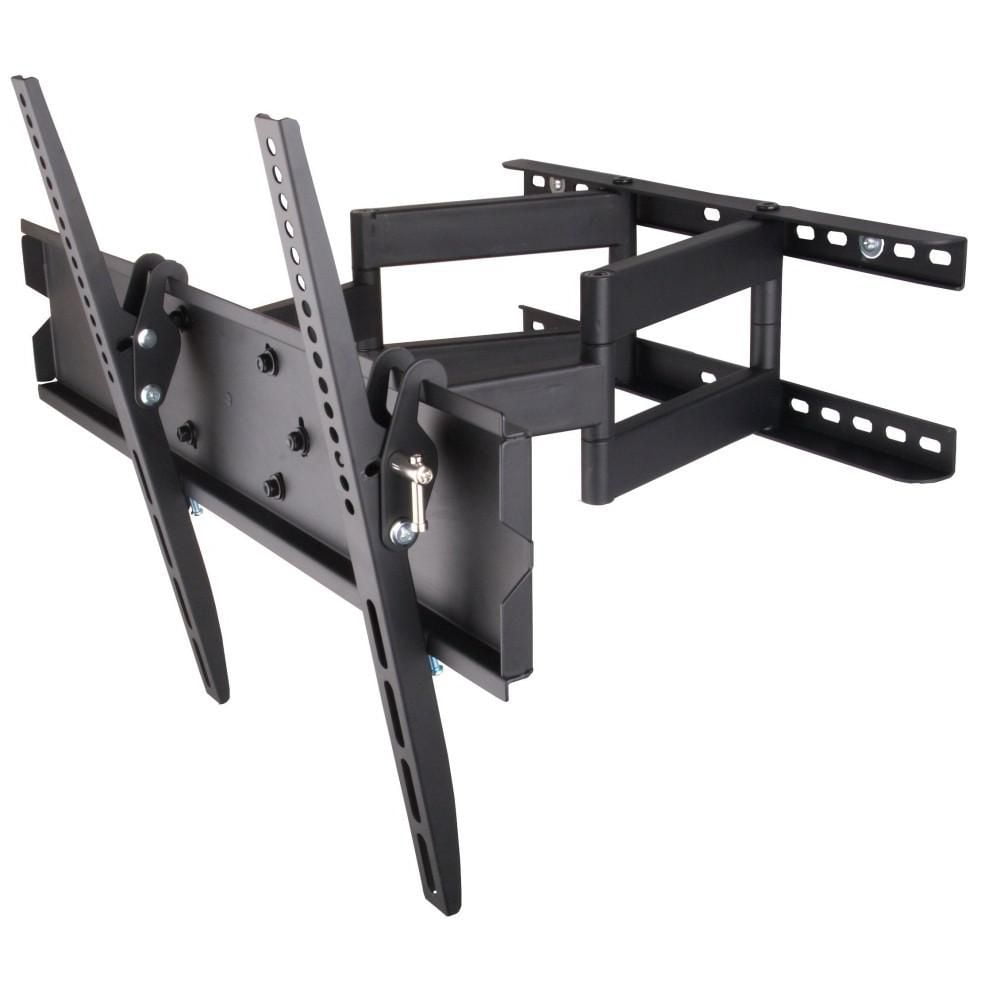 Techly Support mural à deux bras à mouvement complet pour téléviseur LCD/LED plat ou incurvé de 23" à 55" Inclinaison +/-12° VESA jusqu'à 400x400 mm, Noir