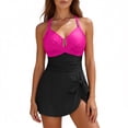 thumbnail image 2 of Swimsuit with Tummy Control and Lift For Women, Crisscross Ruched One-Piece Swim Dress with Adjustable Straps and Removable Padding for Beach or Pool, 2 of 9