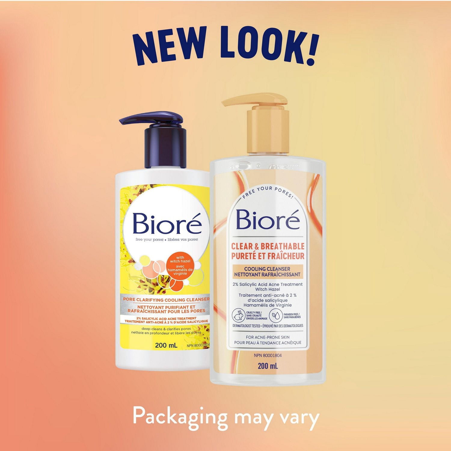 Bioré Pore Clarifying Cooling Cleanser with Witch Hazel, Salicylic Acid Face Wash for Acne Prone Skin, 200mL (Made in Canada)