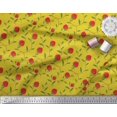 thumbnail image 2 of Soimoi polyester Crepe Fabric Leaves & Strawberry Fruits Print Sewing Fabric Yard 42 Inch Wide, 2 of 3