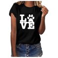 thumbnail image 2 of Pisexur T-Shirts de la Saint-Valentin pour Femmes Grande Taille T-Shirts Graphiques Imprimé Cœur Manches Courtes Col Rond T-Shirts Haut d'Été, 2 of 4