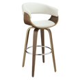 thumbnail image 1 of Coaster Tabouret de Bar Rembourré en Blanc et Noyer, 1 of 2