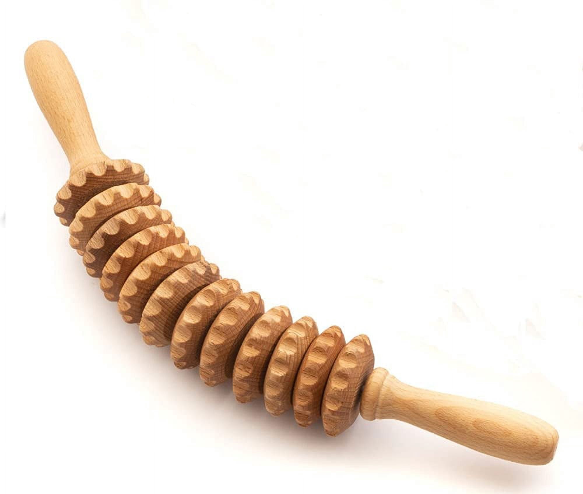 Lymphatic Drainage Massager Wood Therapy Massage Tools, Anti Cellulite Roller Tool,Handheld Cellulite Trigger Point Manual Muscle Release Roller Massager
