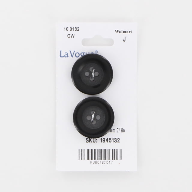 LA VOGUE 23 mm (0.91 in) 4-Hole Button, Black