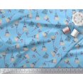 thumbnail image 3 of Soimoi Poly Georgette Fabric Text,Floral & Eiffel Tower Architectural Printed Craft Fabric by the Yard 52 Inch Wide, 3 of 3