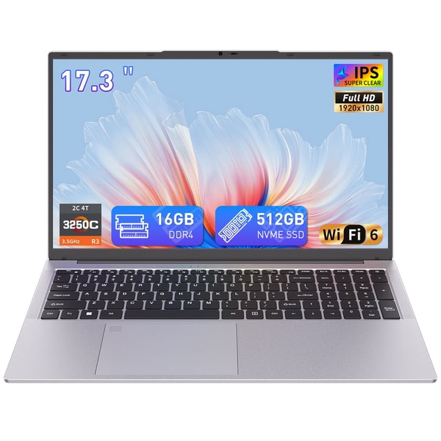 Exsurf Portable 17,3 Po FHD, AMD Ryzen 3, 16 Go de RAM 512 Go SSD, Windows 11 Pro, Carnet d'Affaires et d'Étude