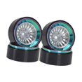 thumbnail image 2 of Bunblic 4 Pieces Aluminium Rims RC Wheel Rim Hub Metal 1.3'' RC Tire Wheel for 1:18 1:24 RC SCX24 Truck Hobby Vehicle DIY Modified Multicolor, 2 of 8