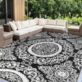 thumbnail image 1 of Outdoor Rug x Outdoor Carpet Reversible Patio Rug for Camping Large Outdoor Plastic Straw Area Rug Portable Geometric Mats for RV Backyard Deck Porch Beach Picnic Teal, 1 of 7