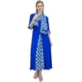 thumbnail image 3 of Bimba Kurta Ethnique en Rayonne Bleu Royal pour Femmes avec Foulard - 14, 3 of 4