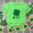 thumbnail image 1 of T-shirts de la Saint-Patrick pour Femmes Mode Col Rond Imprimé Manches Courtes T-shirt Décontracté Ample Hauts Saint-Patrick, 1 of 6