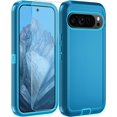 thumbnail image 5 of KOMI for Google Pixel 8 Pro Case, with HD Tempered Glass Screen Protector, Heavy Duty Shockproof Drop Protective Rugged Tough Durable Phone Cover with Belt Clip-Lake Blue/Sky Blue, 5 of 5