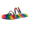 thumbnail image 1 of Hyknon Sandals for Women Summer Fashion Big Size One-Line Rhinestone Flat Sandals Arch Support Comfortable Sandals, 1 of 3