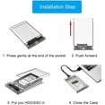 thumbnail image 2 of Tianle 2.5" Hard Drive Enclosure, SATA to USB 3.1 6Gbps Tool-Free Clear External Hard Drive Enclosure Compatible with 2.5 SATA SSD/HDD Caddy, PS5/4 Xbox TV Laptop MacBook PC, 2 of 7
