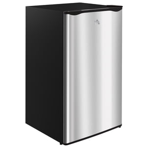 CoSoTower Réfrigérateur compact, Mini Réfrigérateur avec congélateur, plateau réglable, thermostat mécanique et porte réversible, argent