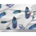 thumbnail image 2 of Soimoi Blue Poly Georgette Fabric Artistic Feather Print Fabric by Yard 52 Inch Wide, 2 of 3