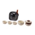 thumbnail image 1 of veasfak Portable Tea Set with Case Ceramic Chinese Kung Fu Teapot Teacups for Travel Four Teacups Set, 1 of 9