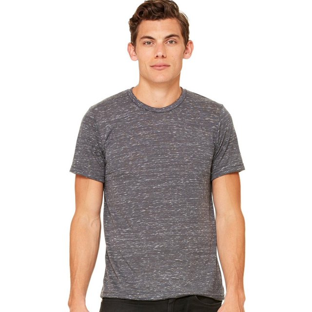 Bella + Canvas T-Shirt Unisexe à Manches Courtes en Poly-Coton, TG, Marbre Charbon