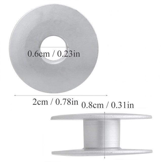 YLSHRF Sewing Machine Parts 2cm / 0.8in Diameter Pratical 100Pcs Replacement Accessories Bobbin, Aluminium Bobbin, For Industrial Sewing Machine Tarilor
