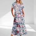 thumbnail image 1 of Ovzne Robes Grande Taille pour Femmes Pulpeuses Robe Mode pour Femmes Manches Longues Col Rond T-Shirt Imprimé Blouse Ample Robe Grande Taille Robe à Manches Courtes Imprimée Liquidation, 1 of 5