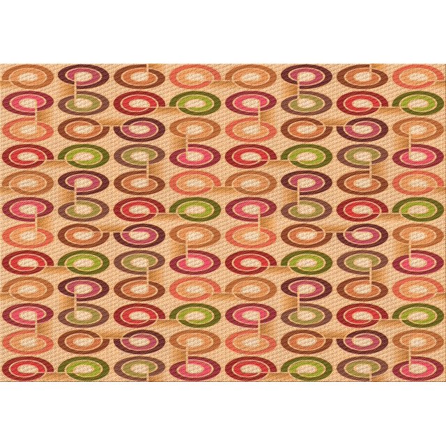 Ahgly Company Machine Washable Indoor Rectangle Transitional Yellow Orange Area Rugs, 5' x 8'