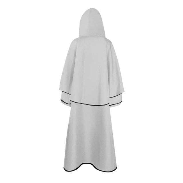 yingyy Halloween Cloak Hooded Scary Cape Solid Color Robe Costume Carnival White XL