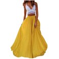 thumbnail image 2 of Pisexur Jupe Cheville Mode Femme Printemps Été Ceinture Bouton Fermeture Éclair Taille Haute Jupe Rétro Plissée Robe Femme, 2 of 8