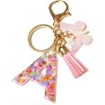 thumbnail image 3 of ORUYROP Initials Letter Keychain Pink Tassel Butterfly Pendant for Women Girls Wallet Backpack Purses, 3 of 4