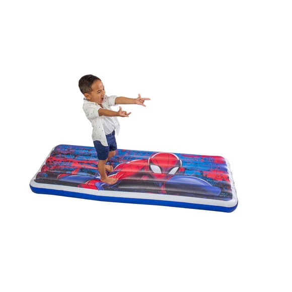 Living iQ - Inflatable Jr Twin Travel Kids Air Bed Mattress - Marvel Spider-Man