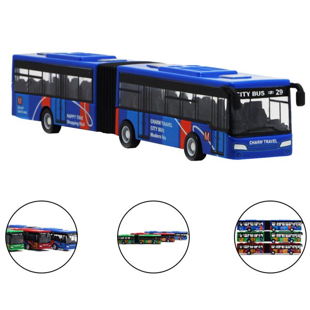 Children‘S Diecast Model Vehicle Shuttle Bus Car Toys Small Baby Pull Back Toys 18.5CM