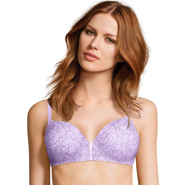 Maidenform Womens One Fabulous Fit 2.0 Wireless Bra, 38B, Boho Dots/Morning Dew