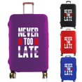 thumbnail image 2 of Luggage Cover Suitcase Protector Never Too Late Letter Thicker Elastic Dust Cover for 18-32 Inch Trolley Case Travel Accessories blue L, 2 of 6