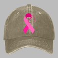 thumbnail image 2 of Women's Breast Cancer Awareness Month Printed Washed Baseball Cap Outdoor Sports Hat, 2 of 6
