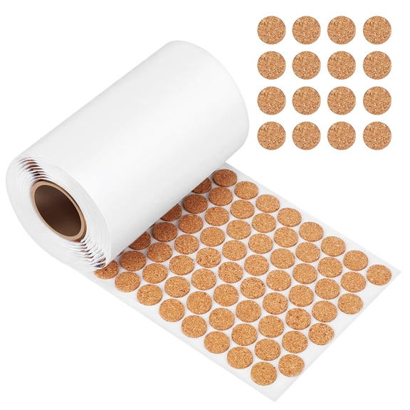 MIANGASTORE 1 Roll Cork Adhesive Bumpers Cork Pads Noise Reduction Cork Dots Round Cork Furniture Protectors Adhesive Bumpers