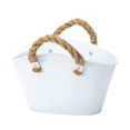 thumbnail image 2 of DYNWAVECA Flower Pot Planter Plant Container with Handles Iron Flower Planter Metal Bucket Desktop Storage Barrel for Balconies, Patios White, 2 of 10