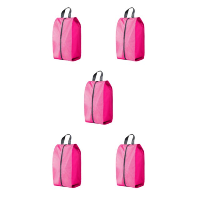 Wweixi Reusable Travel Shoe Storage Bag Eco-friendly Solution For Shoe Transportation Lightweight pink M 5Set