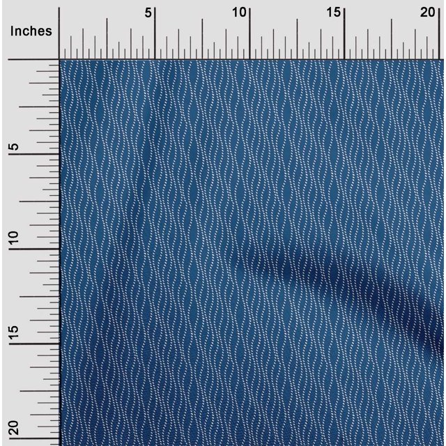 oneOone Silk Tabby Fabric Waves Abstract Sashiko Print Sewing Fabric BTY 42 Inch Wide