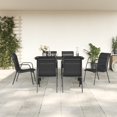 thumbnail image 1 of vidaXL 7 Piece Garden Dining Set Black Steel and Textilene, 1 of 5