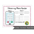 thumbnail image 4 of Inkdotpot Dry Erase Practice Worksheet I know my address, I know my phone number - Preschool, Kindergarten Laminated Worksheet, Homeschool Activities For Kids With 2 Dry Erase Markers-AZ, 4 of 7
