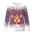 thumbnail image 4 of Chandails pour Femmes Veste de Noël pour Femmes Adolescentes Filles Manches Longues Chandails Amples Femmes Chandail à Col Rond Mignon Renne Ensemble de Tenue Confortable Femmes Chandails Graphiques de Noël, 4 of 4