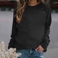 thumbnail image 2 of CEHVOM Mode Femmes Décontracté Manches Longues Col Rond Uni Chandail pour Dames Hauts Blouse Liquidation, 2 of 4