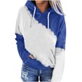 thumbnail image 1 of Timegard Womens Tops Long Sleeve Drawstring Hooded Sweatshirts Color Block Casual Loose Pullover Top, 1 of 4
