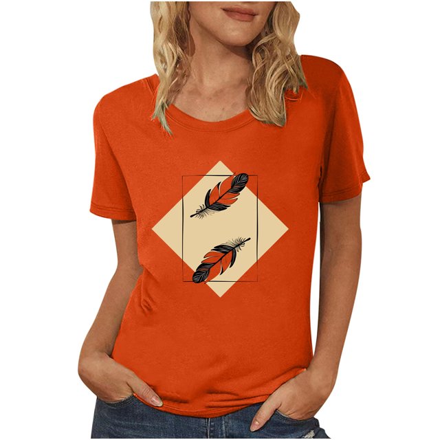 Dadaria T-shirt Matters pour Femmes, Chemise Orange, T-Shirt à Manches Courtes, Col Rond, Hauts, Chandail d'Été, Chemisiers, 2TG