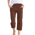 thumbnail image 1 of Women Comfortable High Waisted Wide Leg Pants Drawstring Elastic Trousers Comfy Straight Leg Long Pants With Pockets, 1 of 5