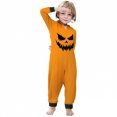 thumbnail image 1 of Halloween Parent Child Printed Hooded Zipper Home Jumpsuit (Kid's Style), 1 of 3