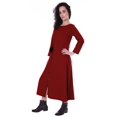 thumbnail image 4 of Moomaya Robe Maxi à Manches Longues, Longue, Boutonnée, Unie, Décontractée, Fendue, 4 of 6