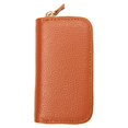 thumbnail image 1 of Leather Key Case Card Holder Soft Leather Key Case Zipper Solid Color Purse Wallet Car Keys Holder Fashion Pouch Men Women Housekeeper Light Brown, 1 of 9