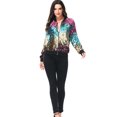 thumbnail image 4 of Fashion Womens Sequin Long Sleeve Front Zip Jacket with Ribbed Cuffs, 4 of 5