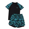 thumbnail image 4 of Hiiyo Boys Quick Dry Swimsuit Short Sleeve Rash Guard Shorts UPF50+ Bathing Suit, 4 of 4